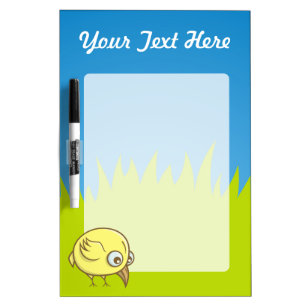Yellow bird cartoon dry erase board