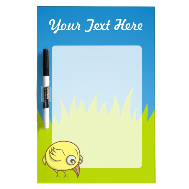 Yellow bird cartoon dry erase board (Front)
