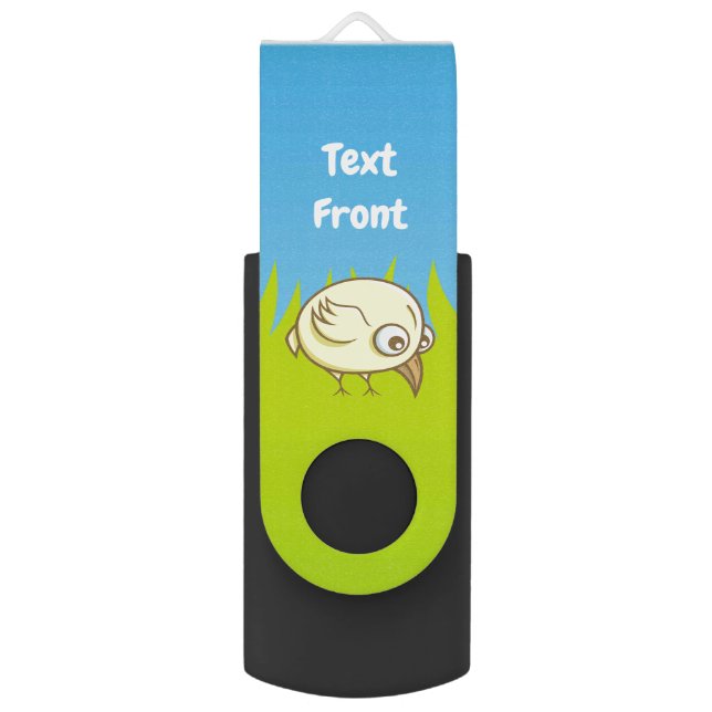 Yellow bird cartoon flash drive (Front Vertical)