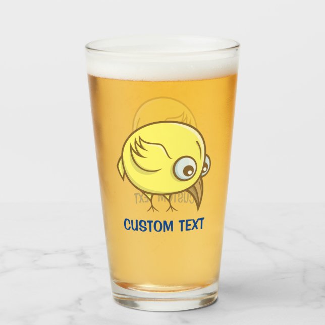 Yellow bird cartoon glass (Front Filled)