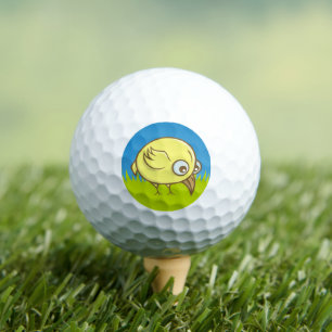 Yellow bird cartoon golf balls