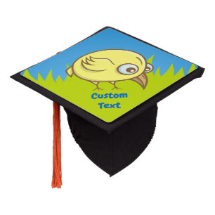 Yellow bird cartoon graduation cap topper