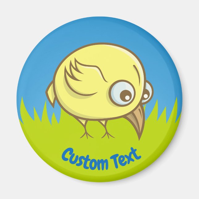 Yellow bird cartoon magnet (Front)