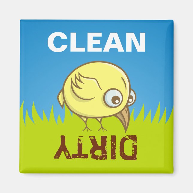 Yellow bird cartoon magnet (Front)