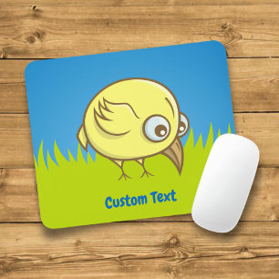 Yellow bird cartoon mouse pad