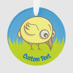 Yellow bird cartoon ornament