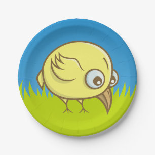 Yellow bird cartoon paper plates