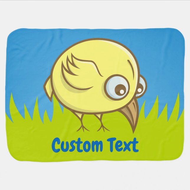 Yellow bird cartoon stroller blanket (Horizontal)