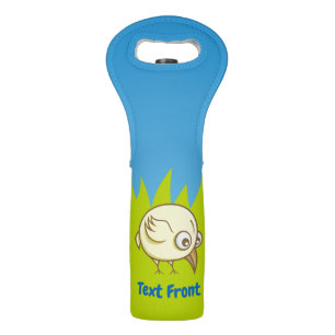 Yellow bird cartoon wine bag