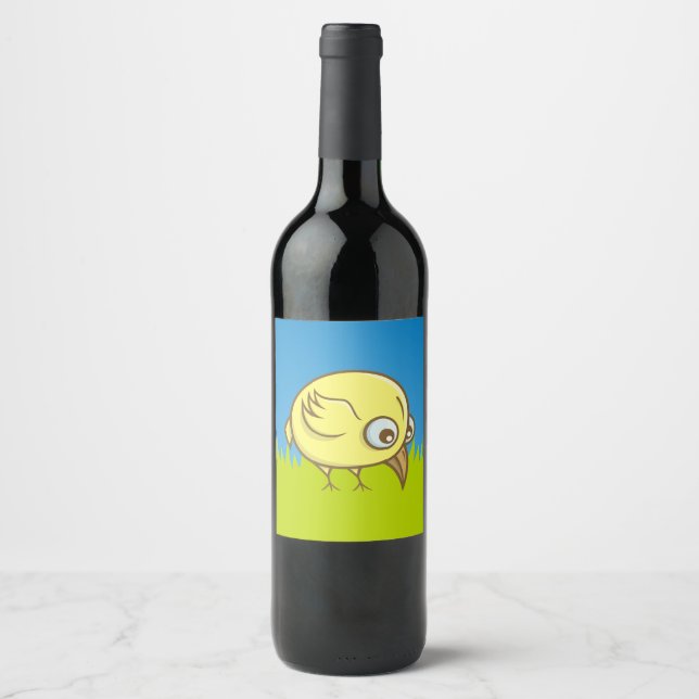 Yellow bird cartoon wine label (Front)