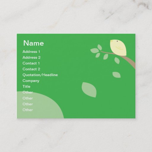 Customizable Yellow Bird - Chubby Business Card
