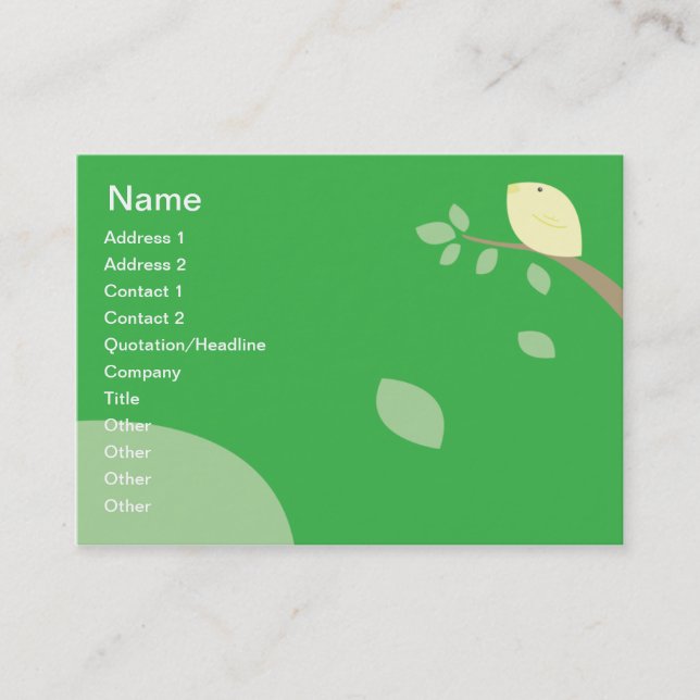 Yellow Bird - Chubby Business Card (Front)