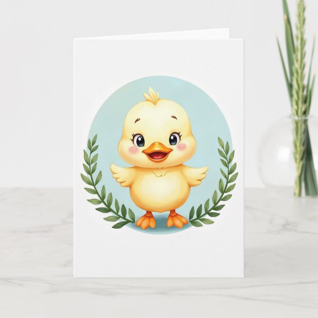 Yellow Bird Circle Pattern Card (Front)