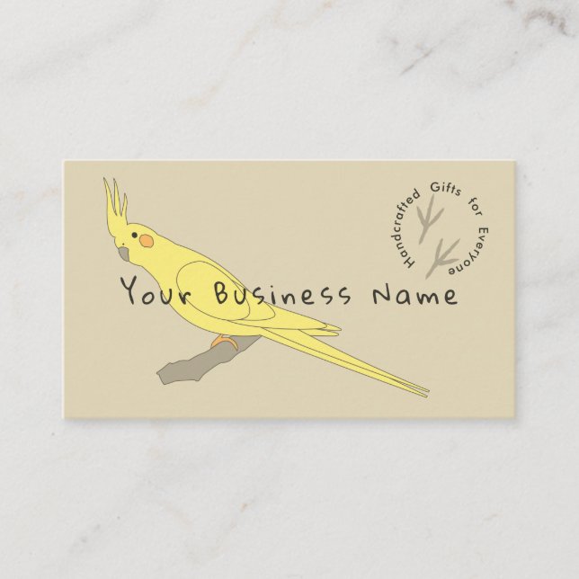 Yellow Bird Cockatiel Business Card (Front)