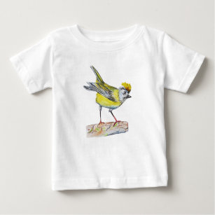 Yellow Bird Drawing Baby Fine Jersey T-Shirt, Baby T-Shirt