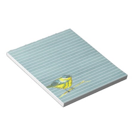 Yellow Bird Gray Lined Notepad