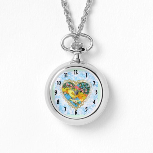 Yellow Bird Heart custom name  Watch