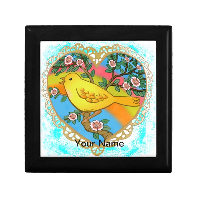 Yellow Bird Heart  Gift Box (Front)