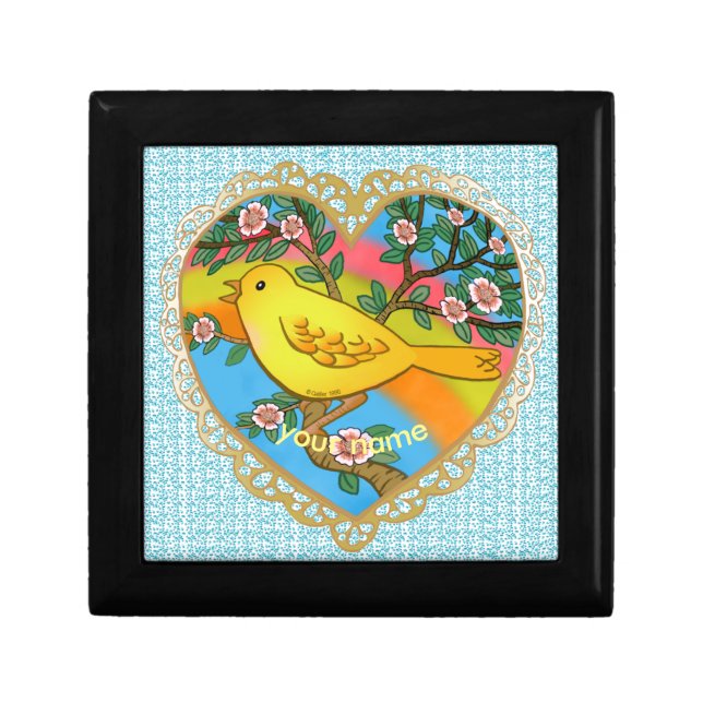 Yellow Bird Heart Grandma gift box (Front)