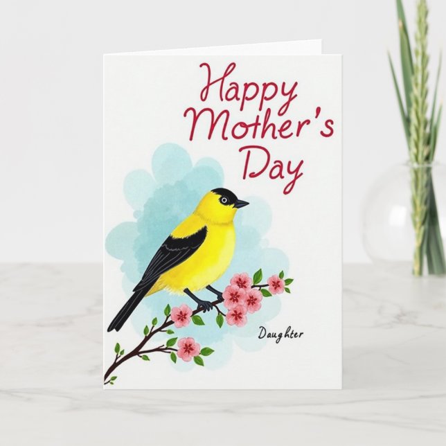 Yellow Bird Mothers Day Image Card (Front)