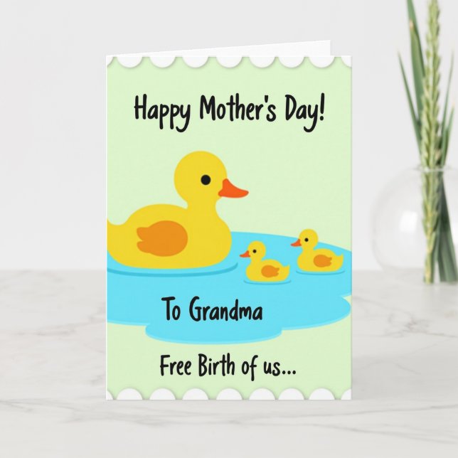 Yellow Bird Mothers Day Message Card (Front)
