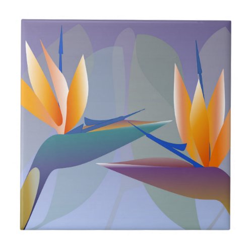 Yellow Bird of Paradise Ceramic Tile