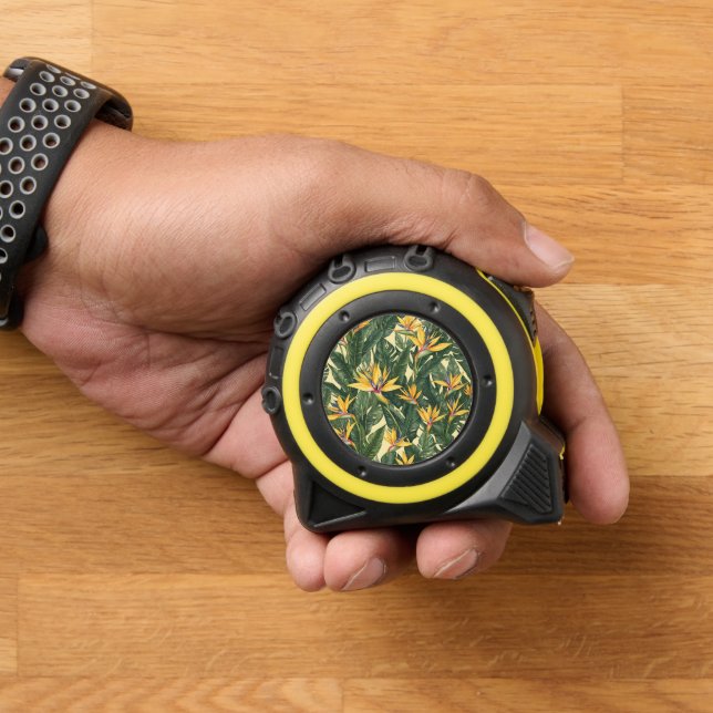 Yellow Bird of Paradise flower pattern Tape Measure (Home)