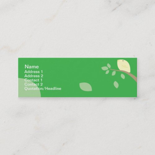 Yellow Bird - Skinny Business Card Template