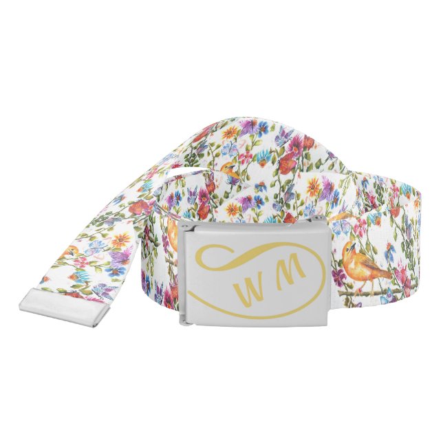 YELLOW BIRD WHIMSICAL FLORAL BELT (Snake)