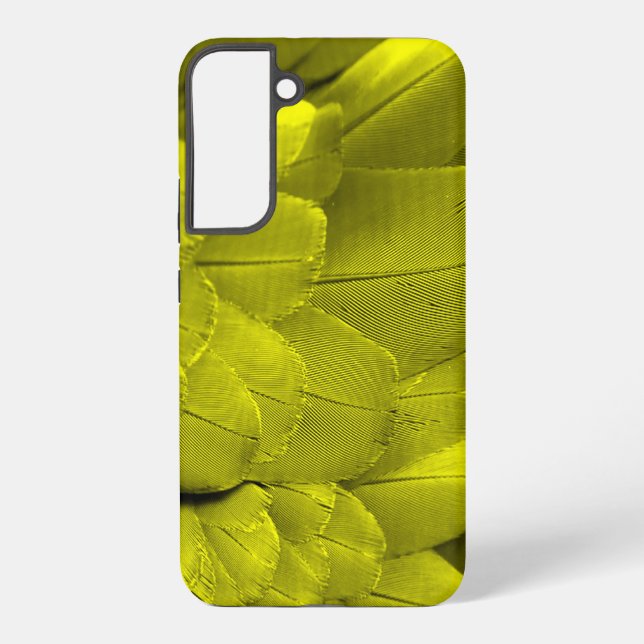 Yellow bird wing feathers pattern samsung galaxy case (Back)