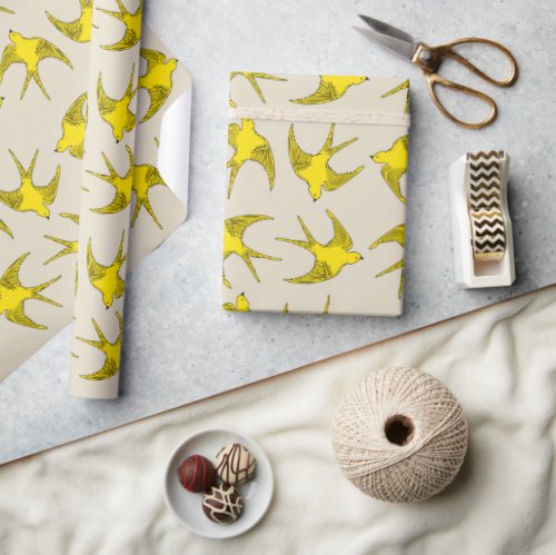 Yellow Bird Wrapping Paper