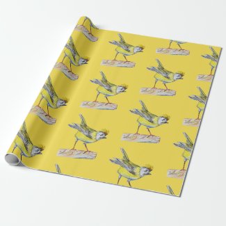Yellow Bird  Wrapping Paper, 30 in x 6 ft