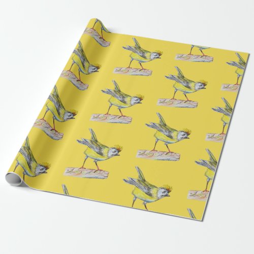 Yellow Bird  Wrapping Paper 30 in x 6 ft Wrapping Paper