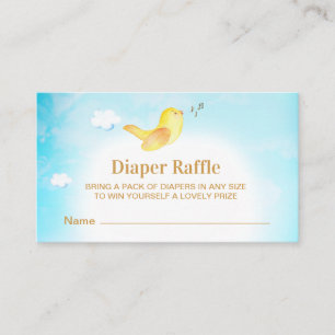 *~* Yellow Birdie Sky Baby Shower Diaper Raffle Enclosure Card