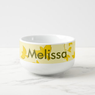 Yellow Birds and Branches Soup Mug