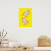 'yellow birds' digital painting poster (Kitchen)