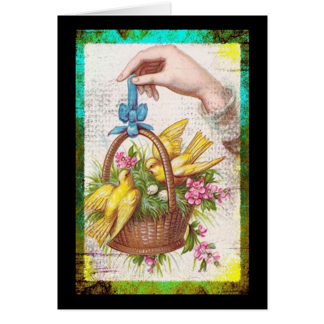Yellow Birds in a Basket Cards (Front)