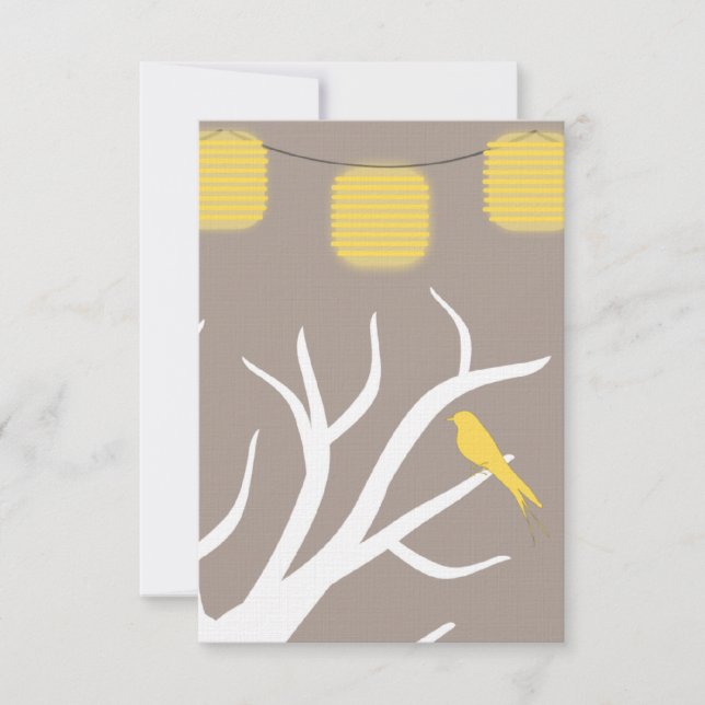 Yellow Birds In A Tree and Paper Lanterns RSVP (Front)