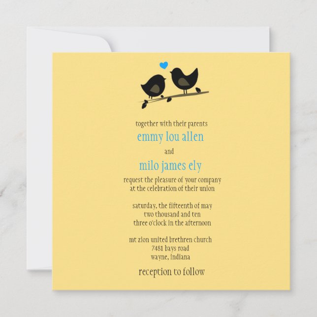 yellow birds invitation (Front)