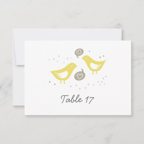 yellow birds talking about love table number