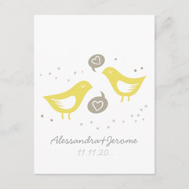 yellow birds talking leave a note advice card (Front)