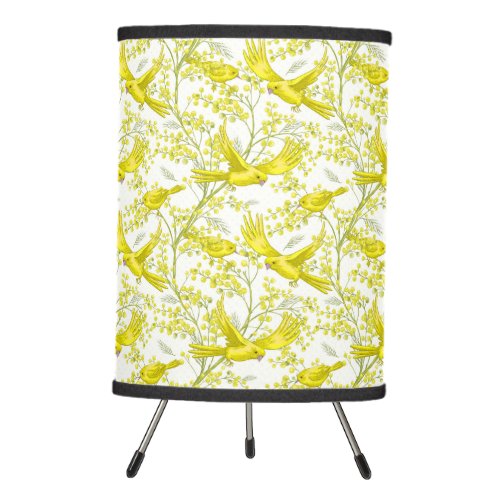 Yellow Birds Tripod Lamp