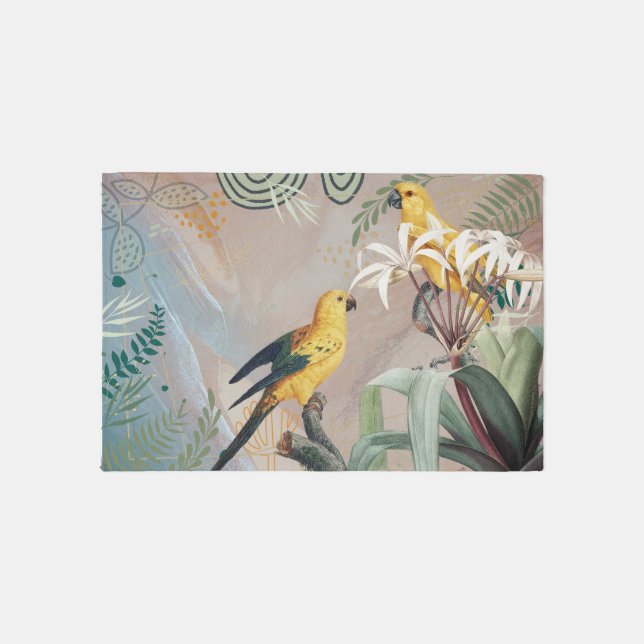 yellow birds watercolor rug (Front)