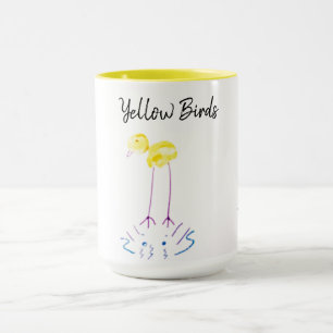 Yellow Birds - whimsical - cute Mug