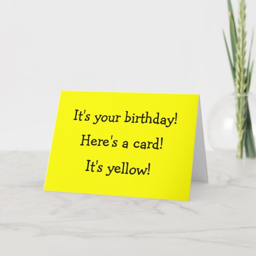 Yellow Birthday Card