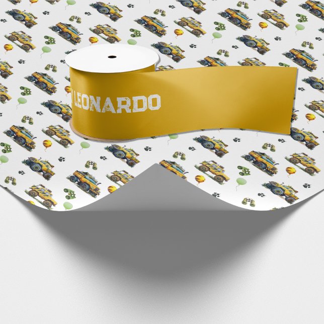 Yellow Birthday Greeting with Custom Name Satin Ribbon (Creator Uploaded)