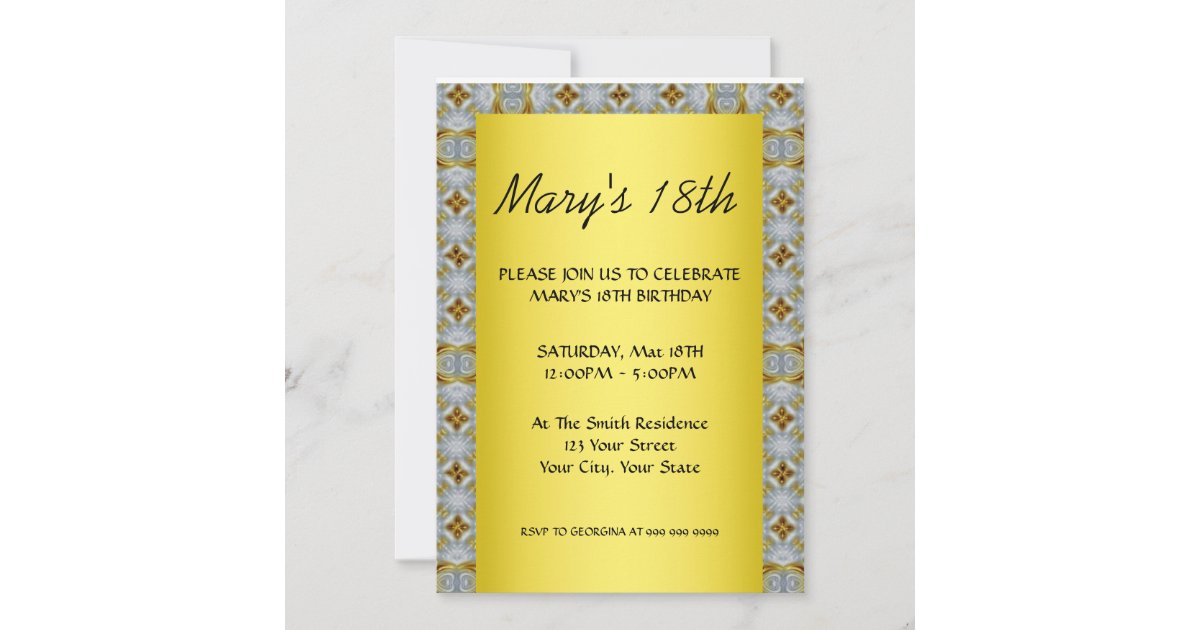 Yellow Birthday Invitation Zazzle