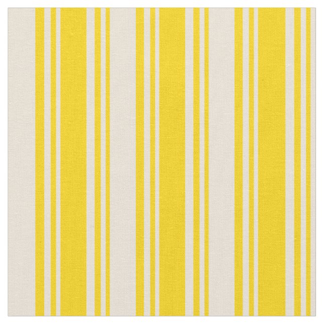 Yellow & Bisque Colored Lined/Striped Pattern Fabric (Close Up)