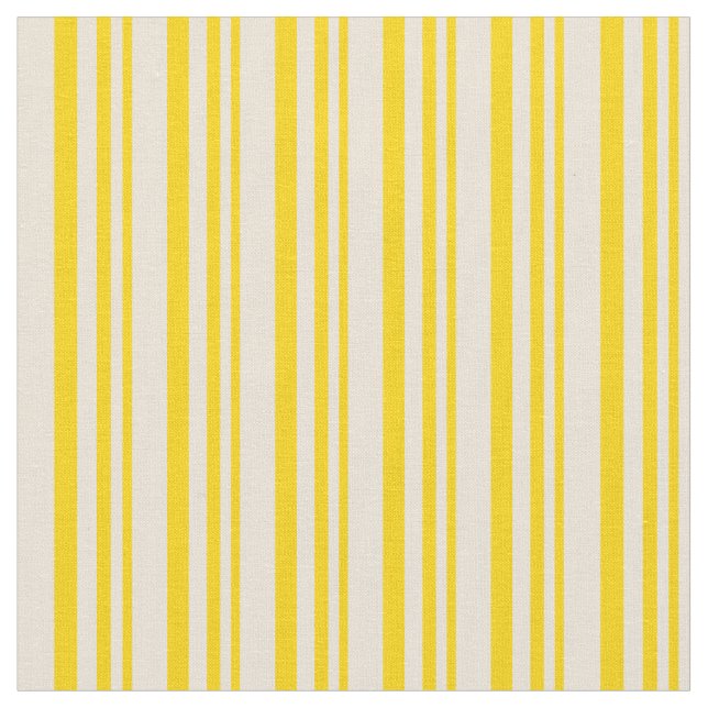 Yellow & Bisque Stripes Fabric (Close Up)