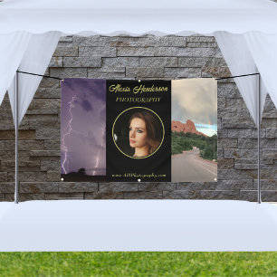 Yellow & Black 3 Photo Business Booth Tent Banner
